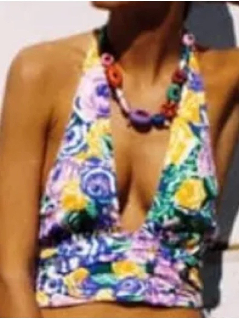 Zara Floral Halter Crop Top
